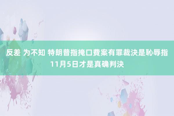 反差 为不知 特朗普指掩口費案有罪裁決是恥辱　指11月5日才是真确判決